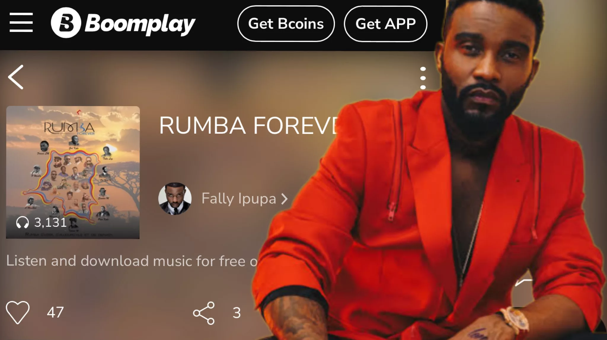 « Rumba Forever » disponible uniquement sur le compte Boomplay de Fally Ipupa, u…